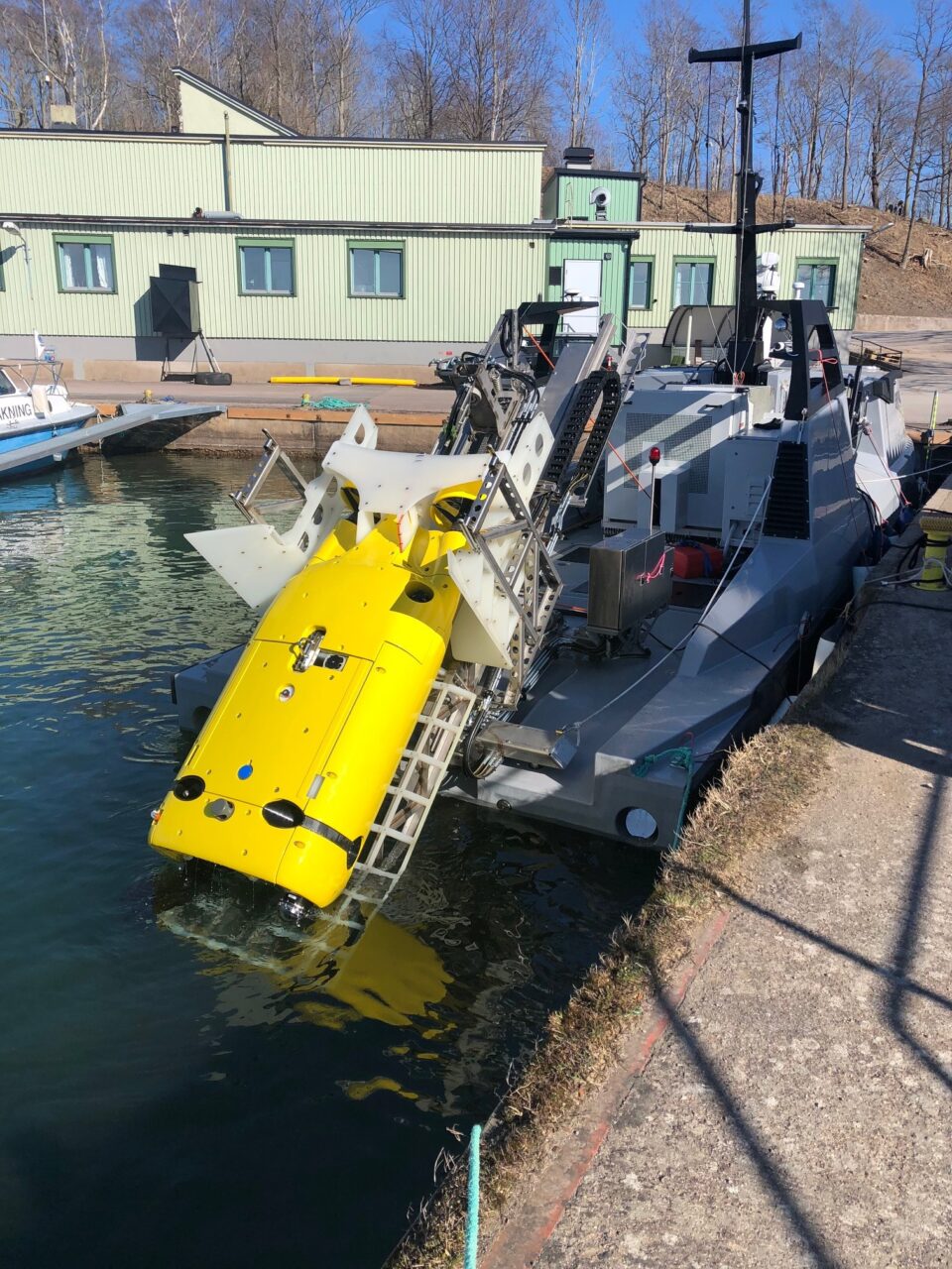 Saab Multi-Shot Mine Neutralisation System (MuMNS) Deployed from USV